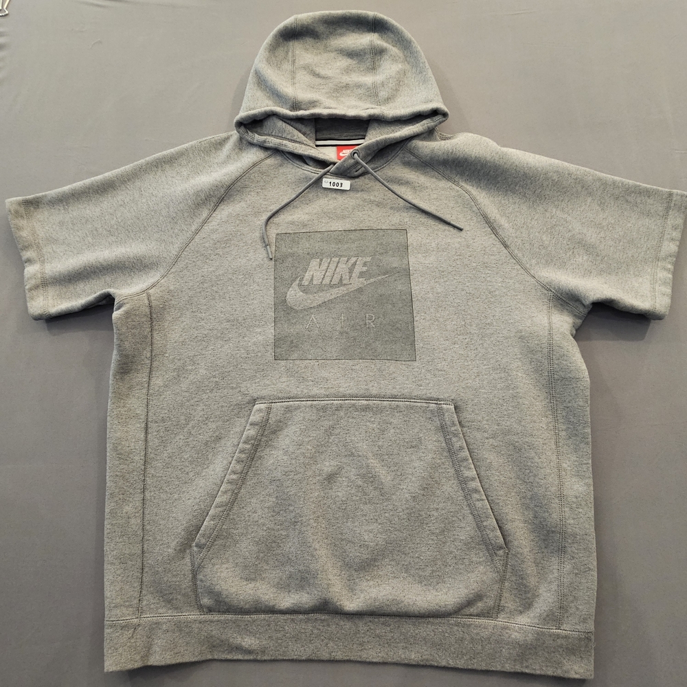 Vintage Nike Air Short Sleeve Hoodie - Heather Grey - Picture 7 of 7
